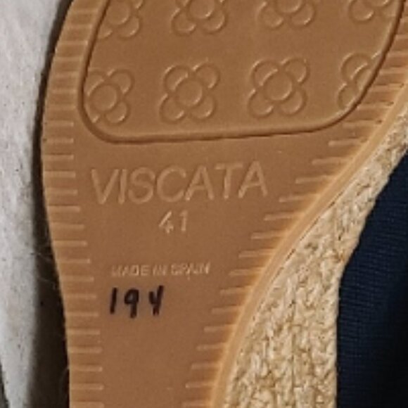 NEW NWOT! VISCATA BARCELONA WEDGE ESPADRILLE SHOES SLINGBACK CANVAS sz 41 - Picture 8 of 8